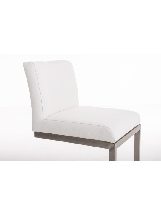 Tabouret de bar Paros tissu, blanc