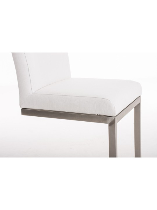 Tabouret de bar Paros tissu, blanc