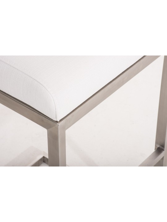 Tabouret de bar Paros tissu, blanc