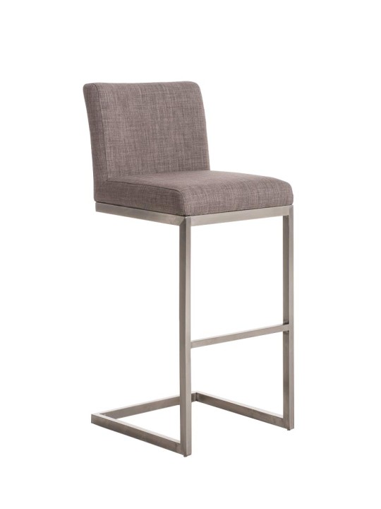 Tabouret de bar Paros tissu, gris