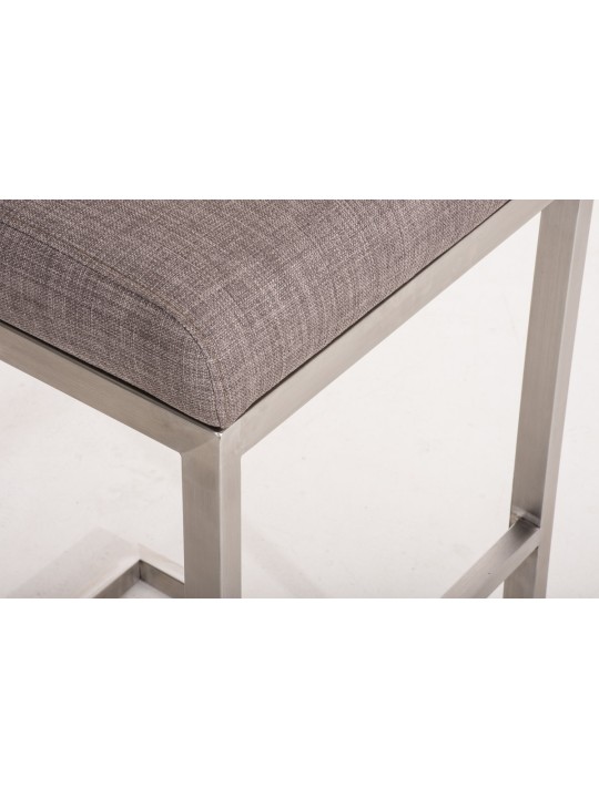 Tabouret de bar Paros tissu, gris