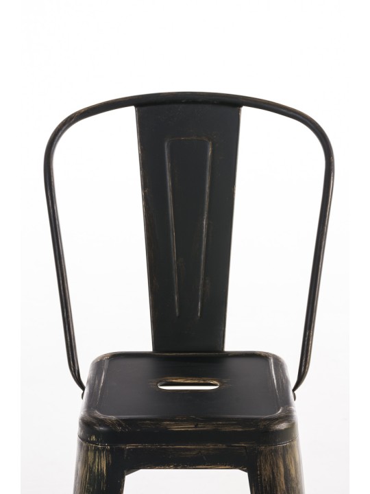 Tabouret de bar Aiden antique, noir-or