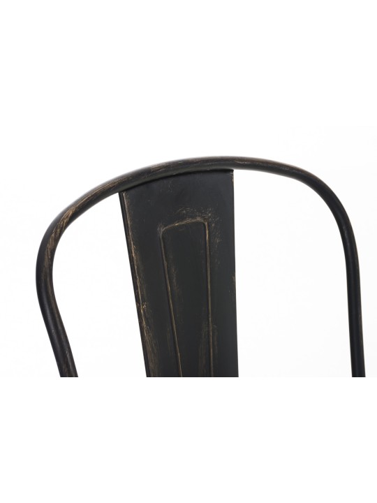 Tabouret de bar Aiden antique, noir-or