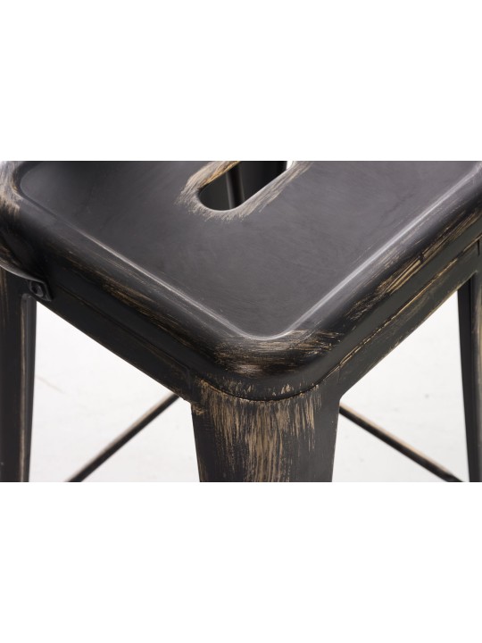 Tabouret de bar Aiden antique, noir-or