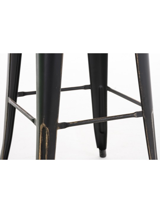Tabouret de bar Aiden antique, noir-or