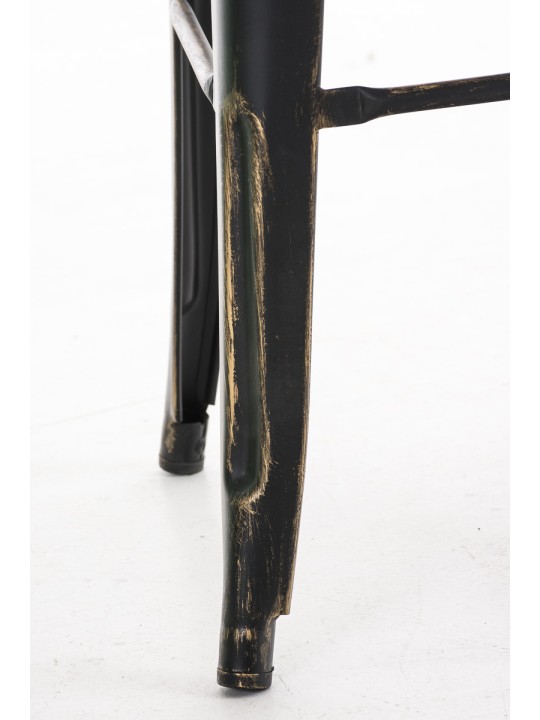 Tabouret de bar Aiden antique, noir-or