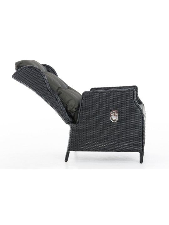 Fauteuil Breno incl. repose-pieds anthracite, noir