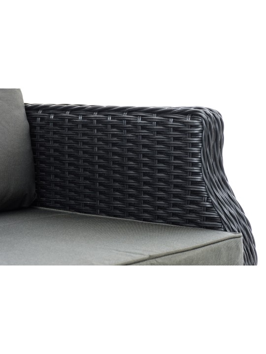 Fauteuil Breno incl. repose-pieds anthracite, noir