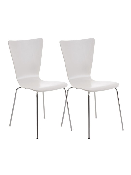 Lot de 2 chaises visiteur Aaron, blanc