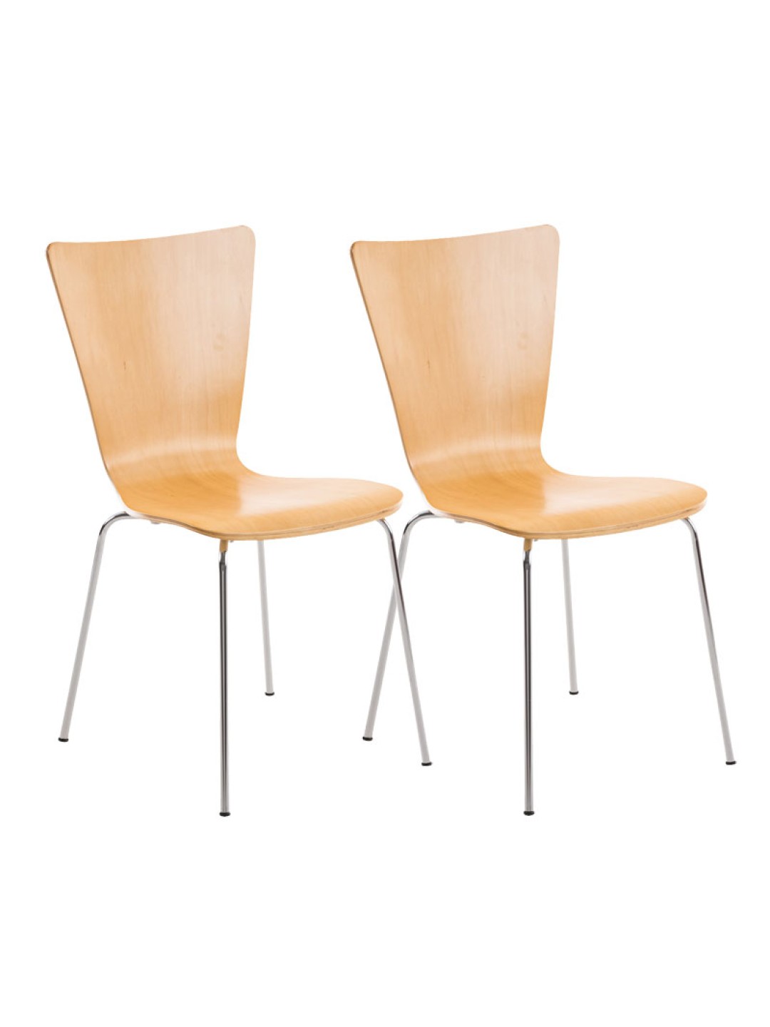 Lot de 2 chaises visiteur Aaron, naturel