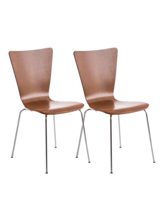 Lot de 2 chaises visiteur Aaron, brun