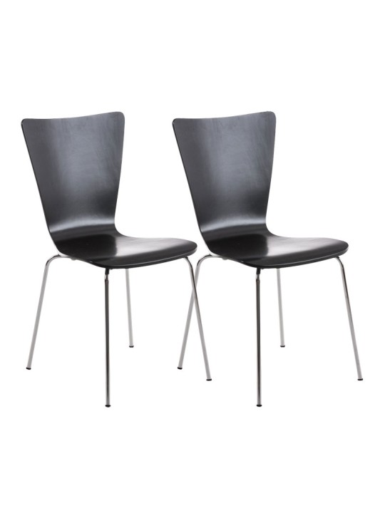 Lot de 2 chaises visiteur Aaron, noir