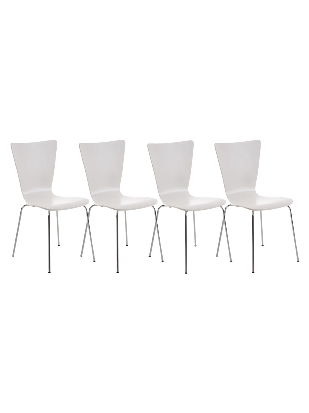 Lot de 4 chaises visiteurs Aaron, blanc