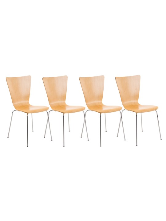 Lot de 4 chaises visiteurs Aaron, naturel Lot de 4 chaises visiteurs Aaron, naturel