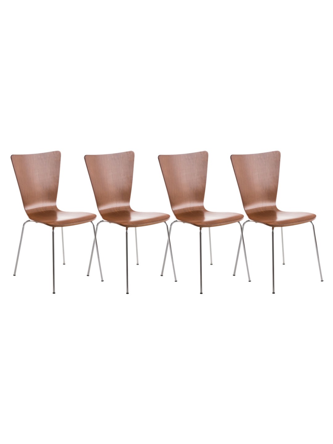 Lot de 4 chaises visiteurs Aaron, brun