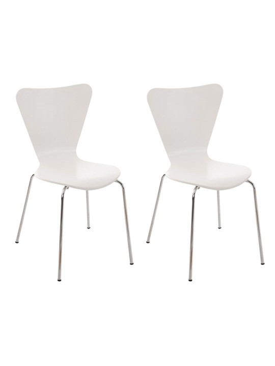 Lot de 2 chaises visiteurs Calisto, blanc
