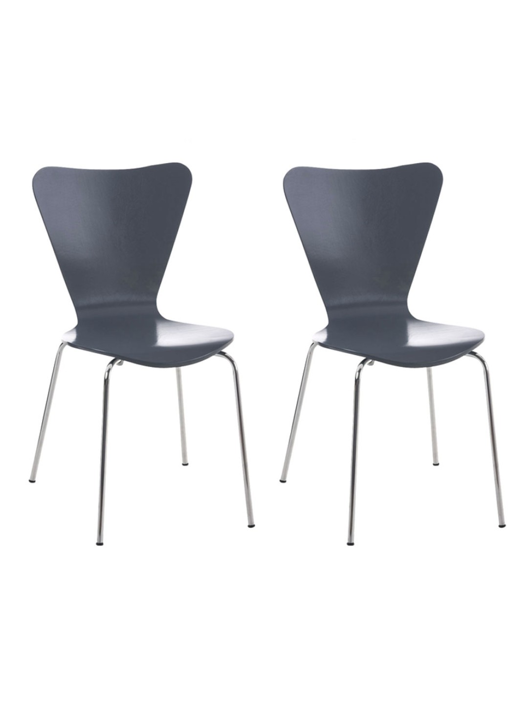Lot de 2 chaises visiteurs Calisto, gris