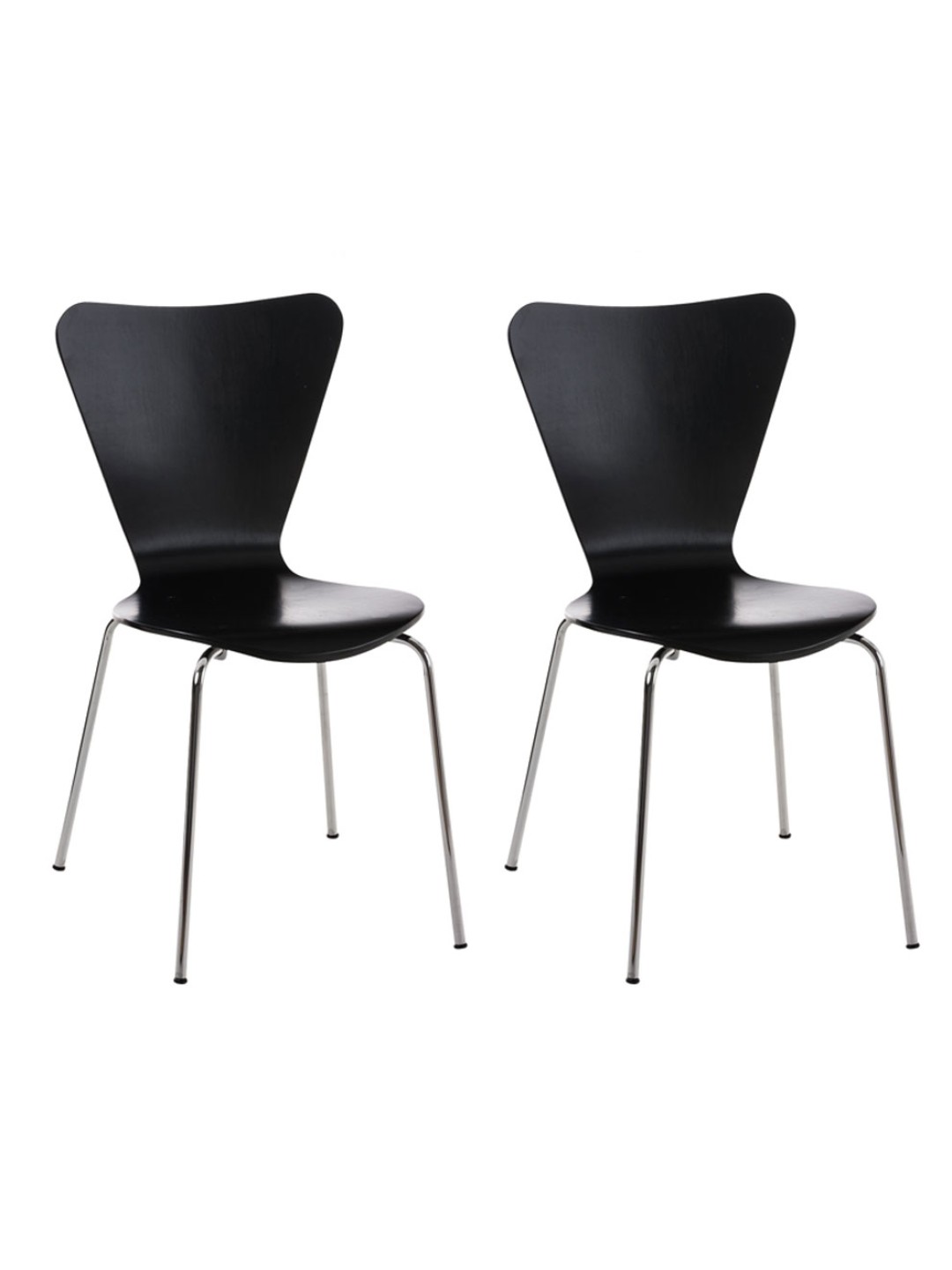 Lot de 2 chaises visiteurs Calisto, noir