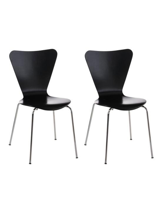 Lot de 2 chaises visiteurs Calisto, noir