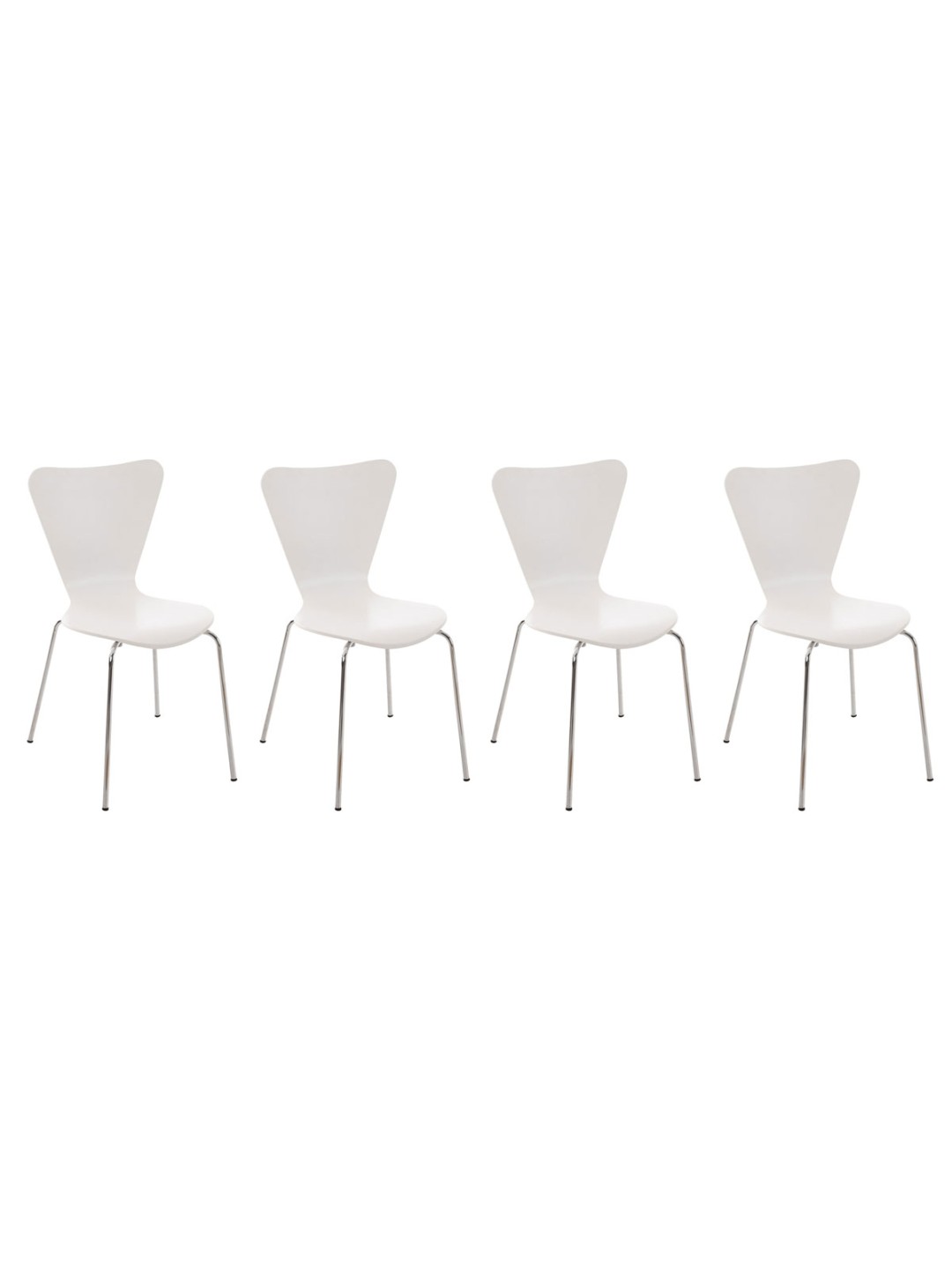 Lot de 4 chaises visiteurs Calisto, blanc