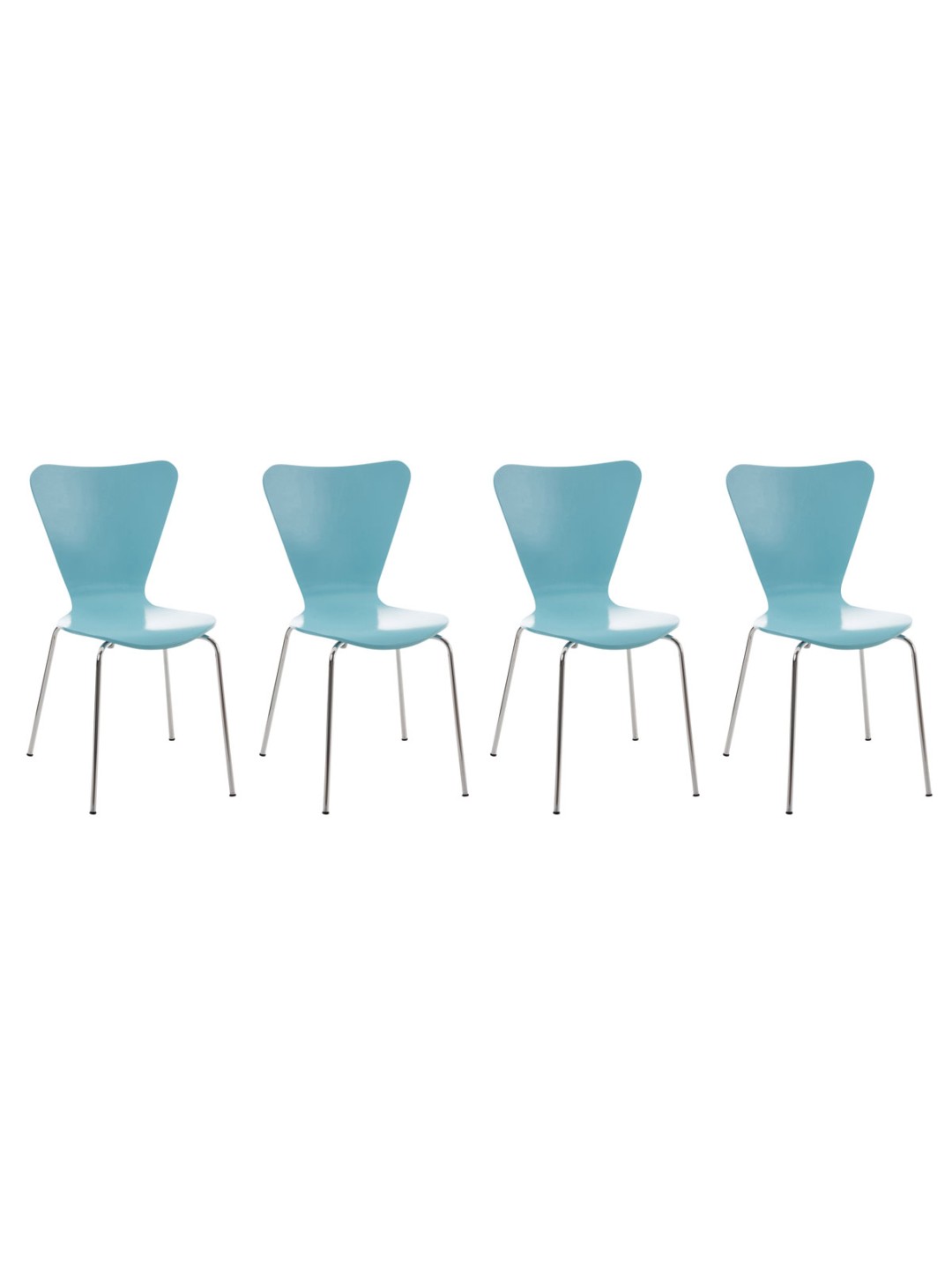 Lot de 4 chaises visiteurs Calisto, bleu clair