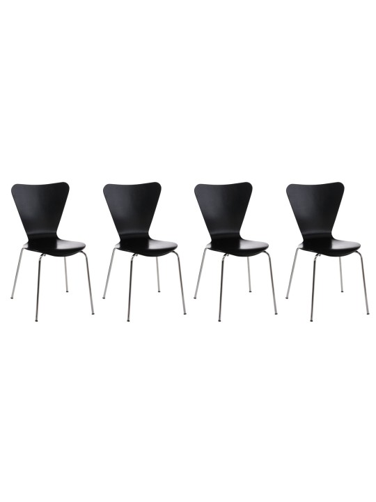 Lot de 4 chaises visiteurs Calisto, noir Lot de 4 chaises visiteurs Calisto, noir