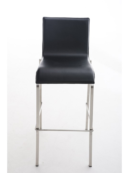 Tabouret de bar Avola cuir plat E78, noir Tabouret de bar Avola cuir plat E78, noir