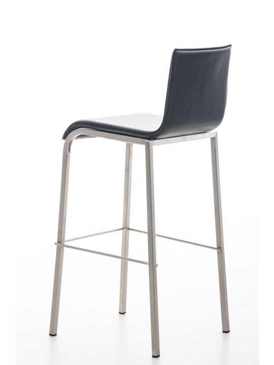 Tabouret de bar Avola cuir plat E78, noir Tabouret de bar Avola cuir plat E78, noir