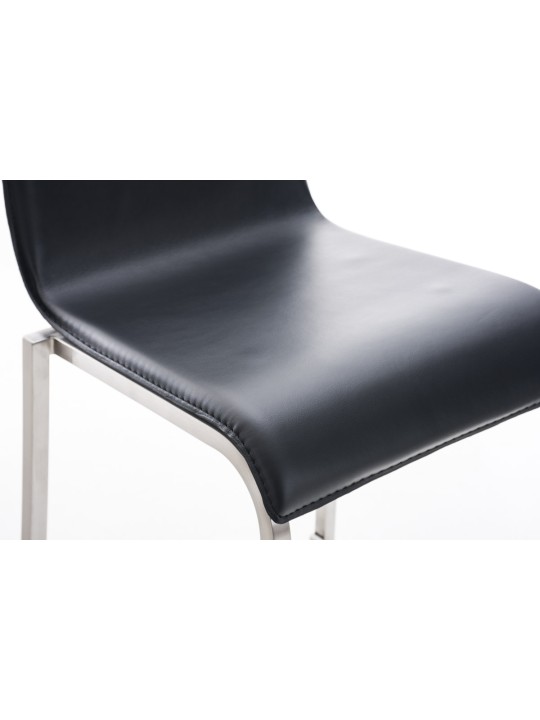 Tabouret de bar Avola cuir plat E78, noir Tabouret de bar Avola cuir plat E78, noir
