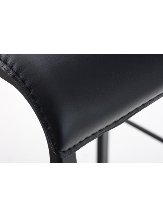 Tabouret de bar Avola cuir plat B78, noir