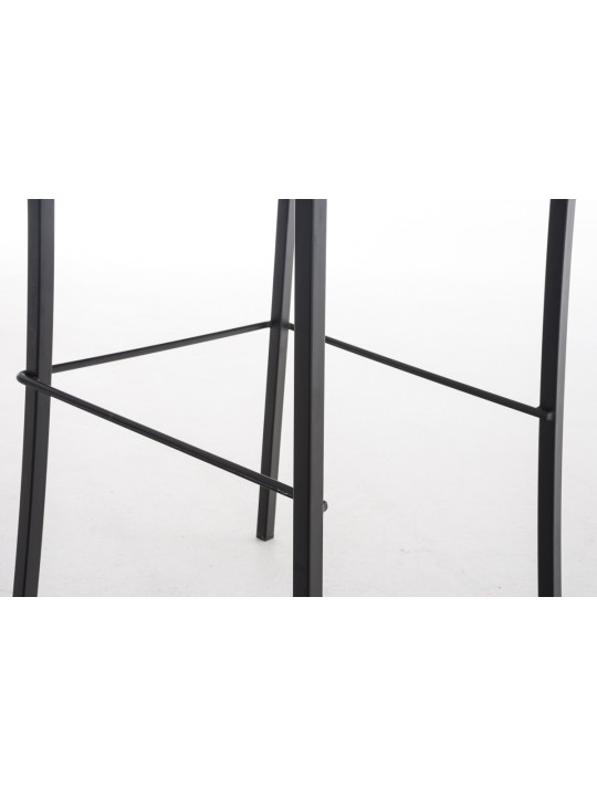 Tabouret de bar Avola cuir plat B78, noir