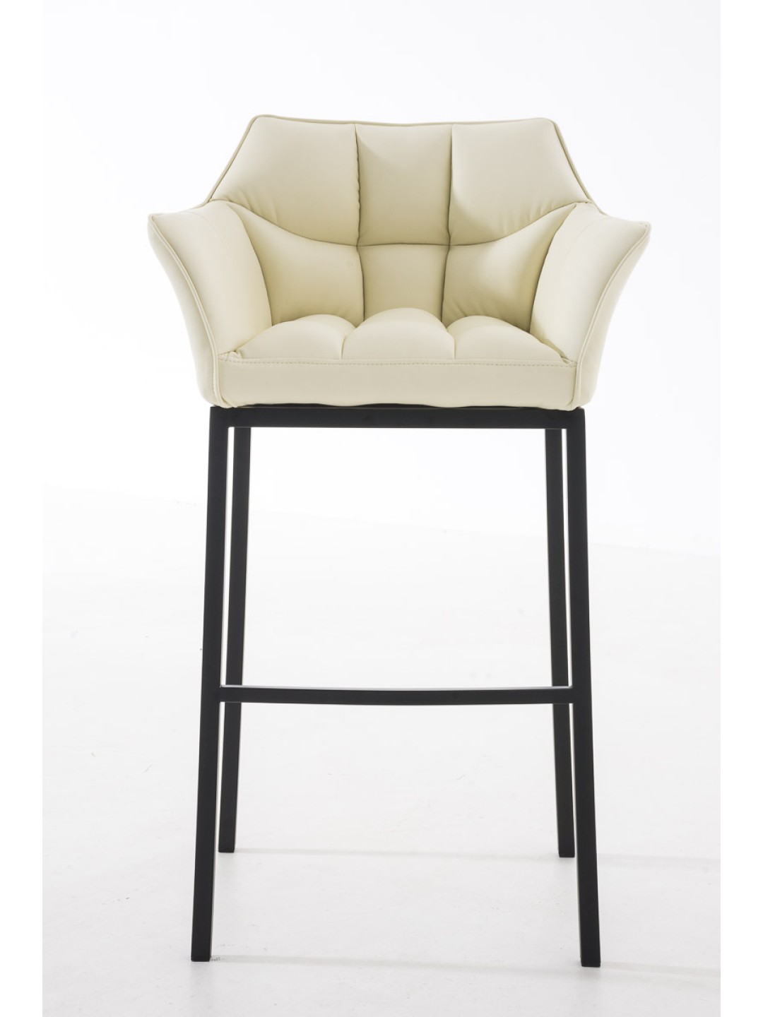 Tabouret de bar Damaso B avec structure à 4 pieds, crème