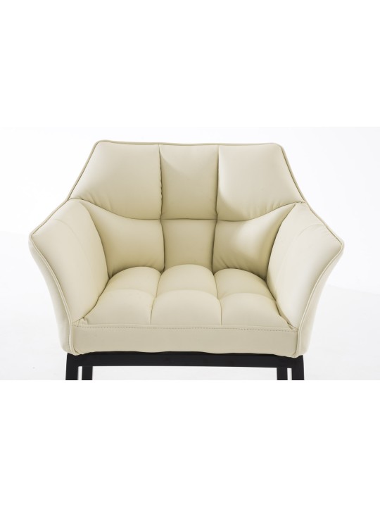 Tabouret de bar Damaso B avec structure à 4 pieds, crème