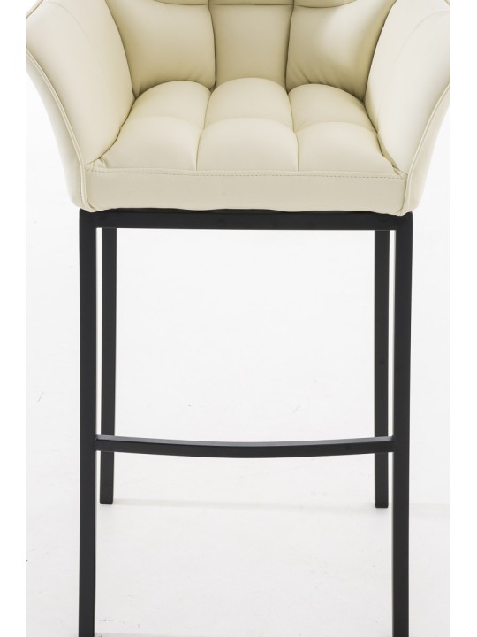 Tabouret de bar Damaso B avec structure à 4 pieds, crème