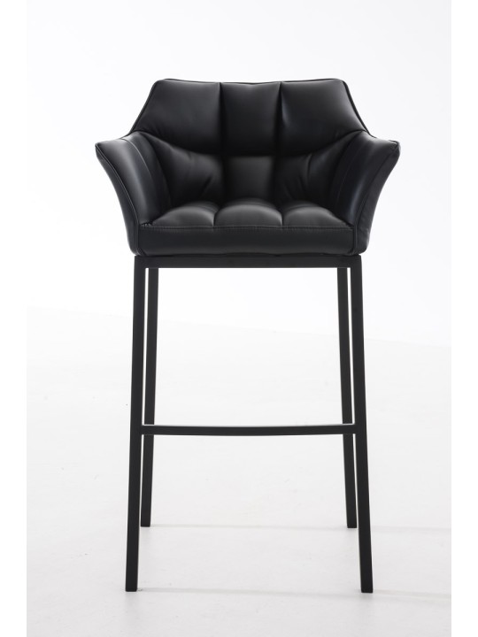 Tabouret de bar Damaso B avec structure à 4 pieds, noir
