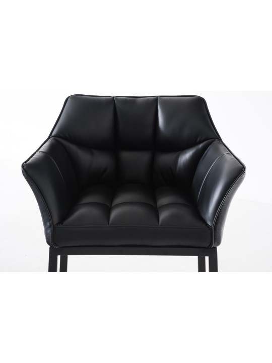 Tabouret de bar Damaso B avec structure à 4 pieds, noir