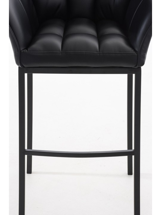 Tabouret de bar Damaso B avec structure à 4 pieds, noir
