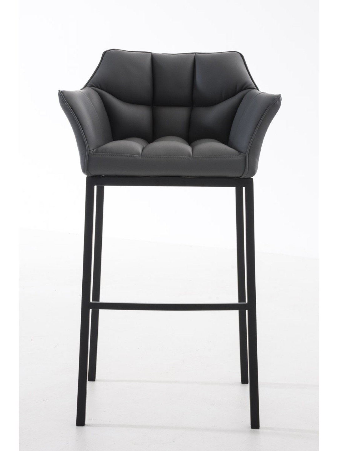 Tabouret de bar Damaso B avec structure à 4 pieds, gris