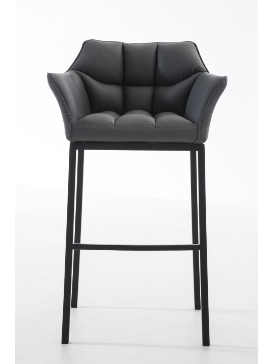 Tabouret de bar Damaso B avec structure à 4 pieds, gris