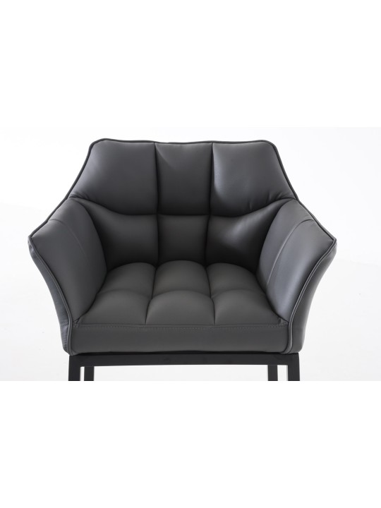 Tabouret de bar Damaso B avec structure à 4 pieds, gris