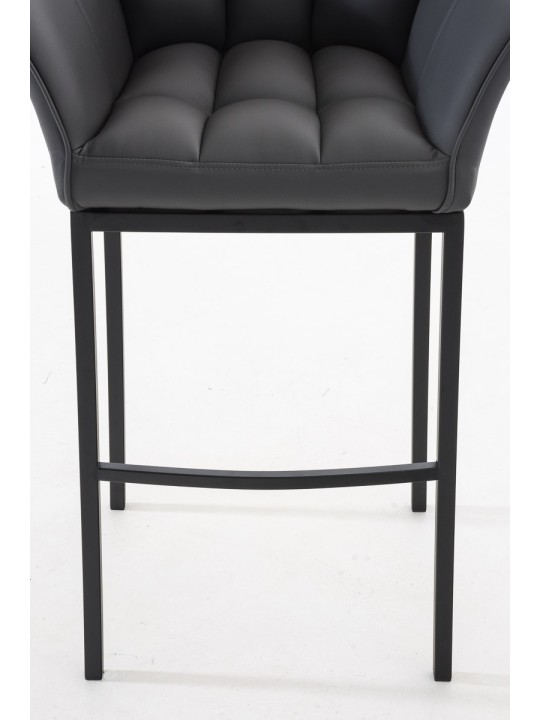 Tabouret de bar Damaso B avec structure à 4 pieds, gris