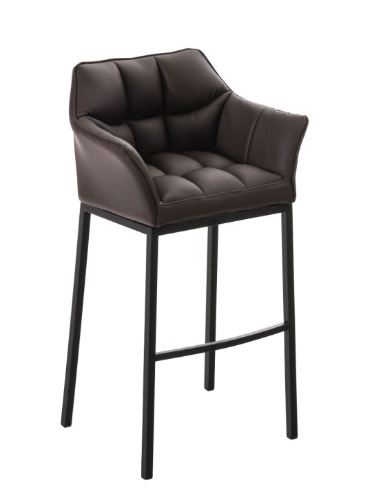 Tabouret de bar Damaso B avec structure à 4 pieds, brun