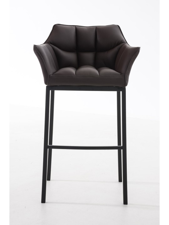 Tabouret de bar Damaso B avec structure à 4 pieds, brun