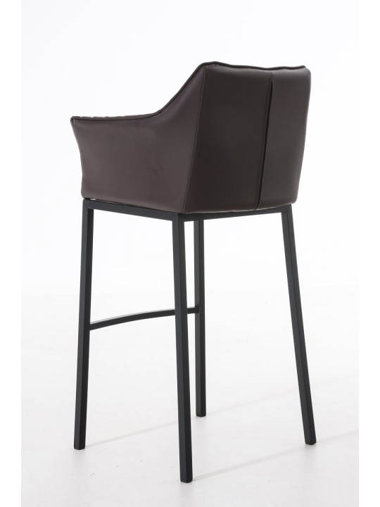 Tabouret de bar Damaso B avec structure à 4 pieds, brun