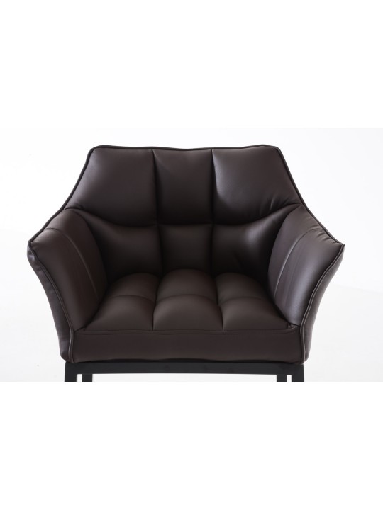 Tabouret de bar Damaso B avec structure à 4 pieds, brun