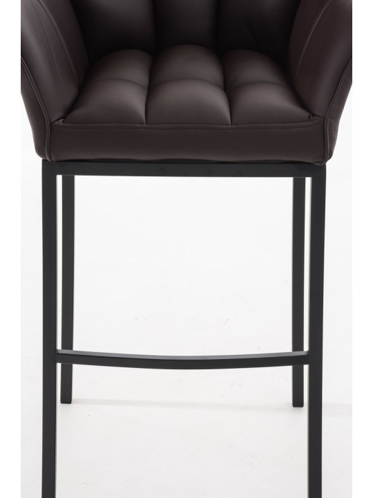 Tabouret de bar Damaso B avec structure à 4 pieds, brun