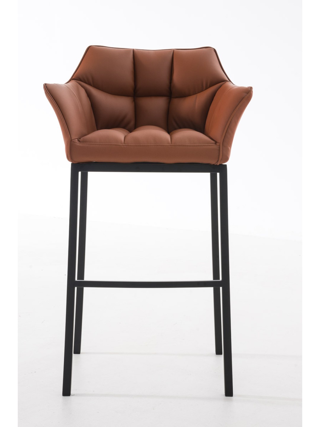 Tabouret de bar Damaso B avec structure à 4 pieds, brun clair