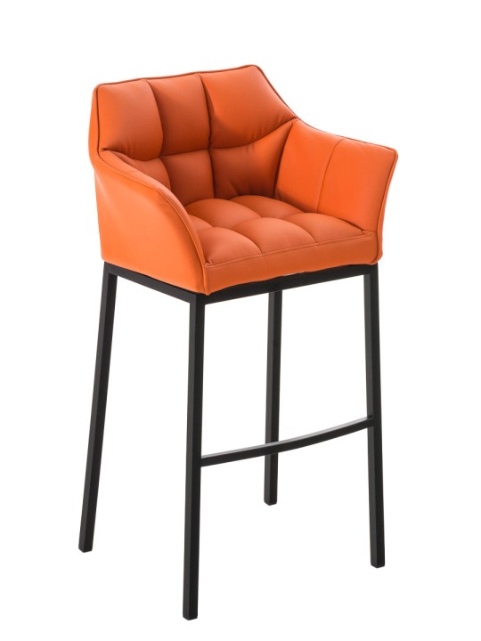 Tabouret de bar Damaso B avec structure à 4 pieds, orange