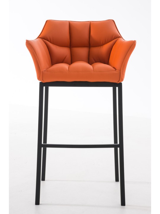 Tabouret de bar Damaso B avec structure à 4 pieds, orange