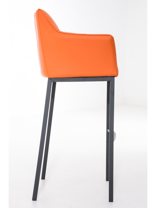Tabouret de bar Damaso B avec structure à 4 pieds, orange
